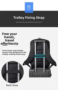 Business travel backpack featuring a luggage trolley sleeve and breathable mesh padding