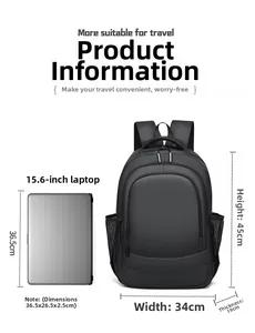 Water-resistant business backpack dimensions 45x34x19cm fits 15.6 inch laptop