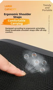 Detail of ergonomic breathable mesh shoulder straps with shock-absorbing anti-slip design