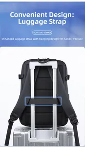 Business-Reiserucksack mit Trolley-Aufsteckfunktion für einfaches Reisen mit Koffer