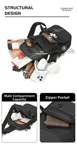 Internal structure of the water-resistant tactical backpack showing multi-pocket storage