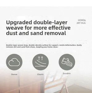 Detail of durable double-layer woven loop pile doormat with dust removal texture