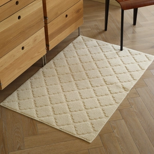 Indoor Floor Mat Polypropylene Fiber Embossed Geometric Pattern Non-Slip TPR Bottom Washable Decorative Rug For Home