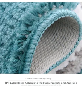 Détail macro du support en latex TPR antidérapant et de la texture floquée bleu sarcelle