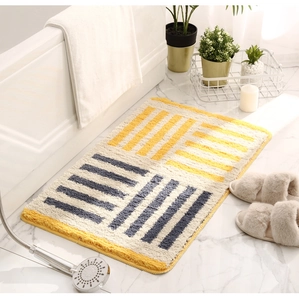Gros plan détaillé d'un tapis de bain antidérapant moderne avec texture en microfibre