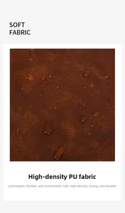 Macro shot of waterproof high-density PU leather fabric texture on brown handbag