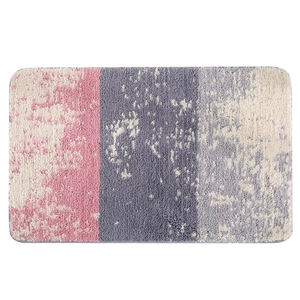 Tapis de bain moelleux avec dégradé de rose et gris au design rectangulaire chic