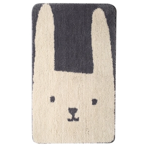 Badezimmermatte mit Cartoon-Hase beflockt weich saugfähig rutschfestes Design