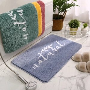 Tappetino da bagno nordico assorbente spesso con fondo antiscivolo e scritte naturali