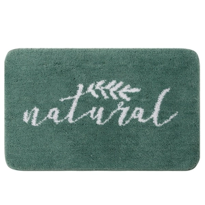 Tappeto da bagno spesso antiscivolo verde scuro con motivi a foglia e trama morbida