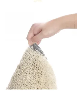 Close-up of durable cream microfiber doormat showing shedding resistance and fine texture