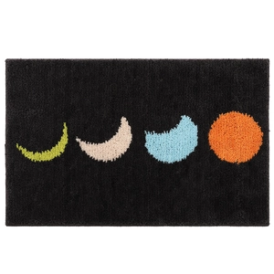 Tapis de bain minimaliste épais avec motifs de phases de lune colorées et base antidérapante