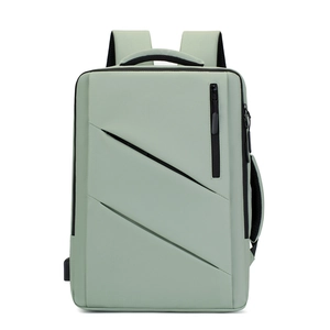 Zaino business verde menta minimalista con porta USB in tessuto oxford resistente