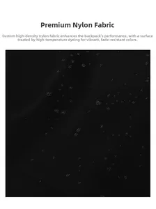 Detail of waterproof high-density nylon fabric with water droplets and fine texture
