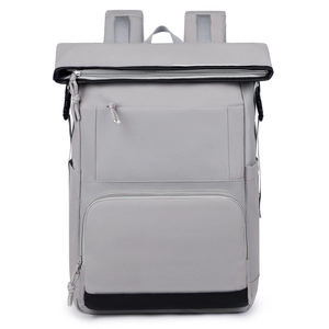 Insulated dark grey outdoor cooler backpack with waterproof fabric and top flap cover
