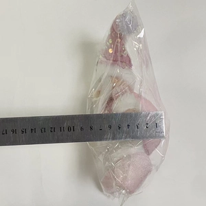 Pink Christmas gnome plush toy with sequins measured at approximately 9cm width