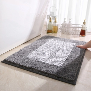 Alfombrilla de Baño Absorbente Antideslizante Gruesa de Poliéster para Ducha Entrada Minimalista Geométrica Lavable
