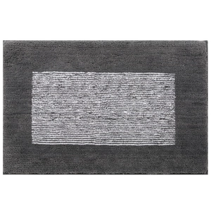 Alfombra de baño gruesa antideslizante con textura gris y blanca para entrada
