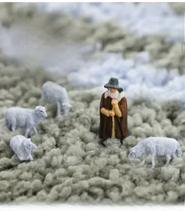 Macro shot of soft gray fiber bath mat showing fine plush texture and high density material