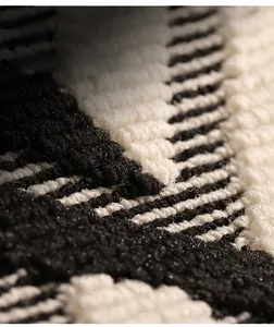 Close-up of dual-layer woven texture on minimalist entrance mat with durable dense loops