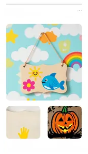 Cloud-shaped blank wood signs with twine for DIY hanging crafts and home decor labels