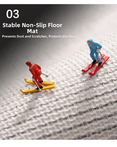 Detail of white PVC mesh rug pad showing anti-slip grid texture and floor protection
