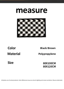 Detail view of black houndstooth entry mat showing durable polypropylene texture and sizes