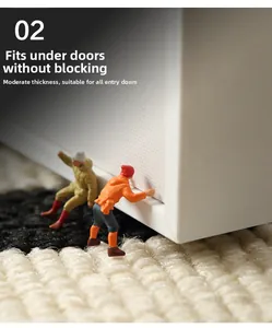 Macro view of low-profile tufted doormat showcasing moderate thickness for door clearance
