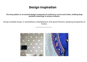 Detail of geometric fret pattern on doormat representing auspicious cultural symbolism