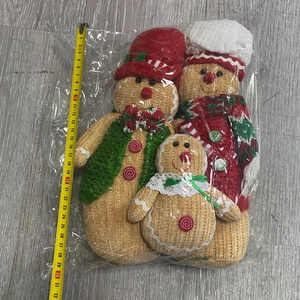 Christmas plush dolls set of gingerbread man and snowmen measuring 32cm in height