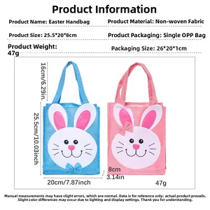 Guide des tailles détaillé pour les sacs cadeaux de Pâques lapin en non-tissé