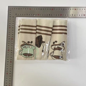 Detailed size measurement of coffee embroidered linen handle covers for kitchen appliances