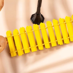 Miniature yellow wooden picket fence 90cm for succulent micro landscape decoration