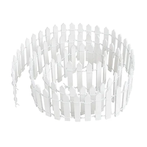 Mini white wooden fence for succulent plants and micro landscape decoration in spiral form