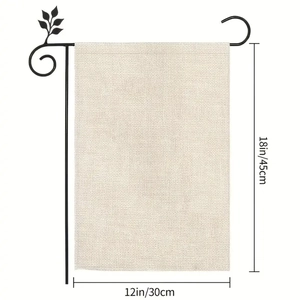 Garden flag holder with burlap banner, measuring 12x18 inches for outdoor yard decor