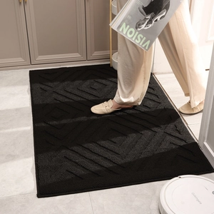Polypropylene Indoor Door Mat Non-Slip Absorbent Floor Rug Embossed Geometric Pattern Entryway Kitchen Carpet Dust-Removing