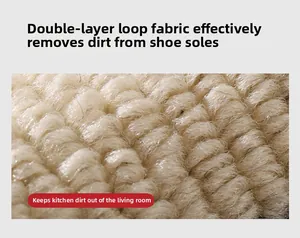 Close-up of dual-layer loop velvet mat with durable fibers for mud and dust removal