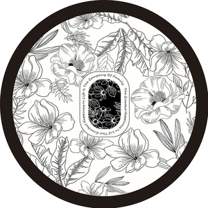 Minimalist floral leather table mat with black and white artistic family motto design