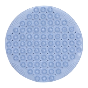 Non-slip round silicone bathroom mat with massage texture in light purple finish