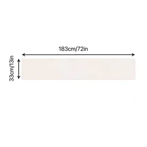 Size guide for Thanksgiving table runner showing 183x33cm dimensions for dining decor