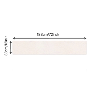 Detailed size diagram for Halloween table runner showing 33x183cm dimensions on beige fabric