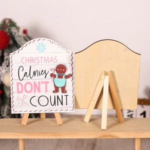 Christmas Gingerbread Man wooden table sign with easel stand for festive home decor