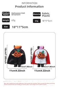 Detailed dimensions and weight of pink and orange sequin Halloween demon dolls