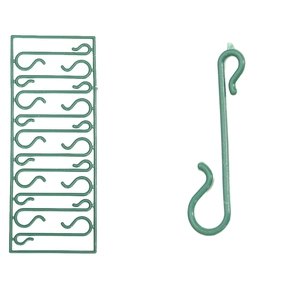Dark green S-shaped plastic Christmas hooks set for hanging ornaments and festival decor