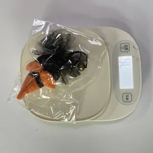 Halloween witch hat decoration with black mesh and gold bell weighing 1.6 grams