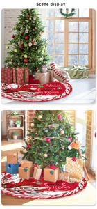 Scène de jupe de sapin de Noël 120 cm avec gnomes festifs et motifs de canne à sucre