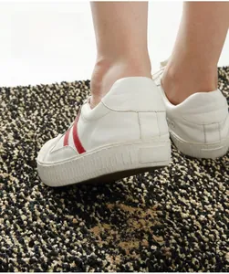 Close-up of durable coarse fiber floor mat with high-density anti-slip dust removal texture