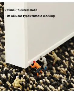 Detalle del felpudo ultrafino que muestra el grosor ideal para evitar el bloqueo de la puerta