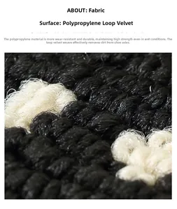Close-up macro of durable polypropylene loop pile carpet texture for entryway mat