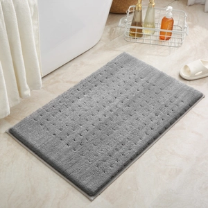 Tappetino da Bagno in Peluche Ispessito di Lusso Rapido Assorbimento Fondo TPR Antiscivolo Lavabile in Lavatrice Morbido Tappeto in Poliestere per Casa